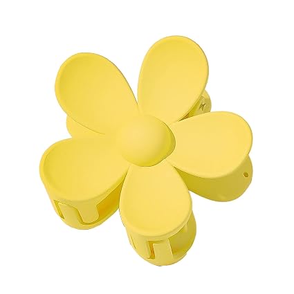 Flower-Shaped Yellow Hair Claw Clips