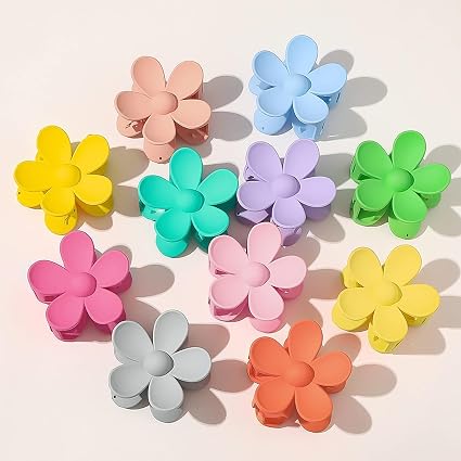 Flower-Shaped Yellow Hair Claw Clips